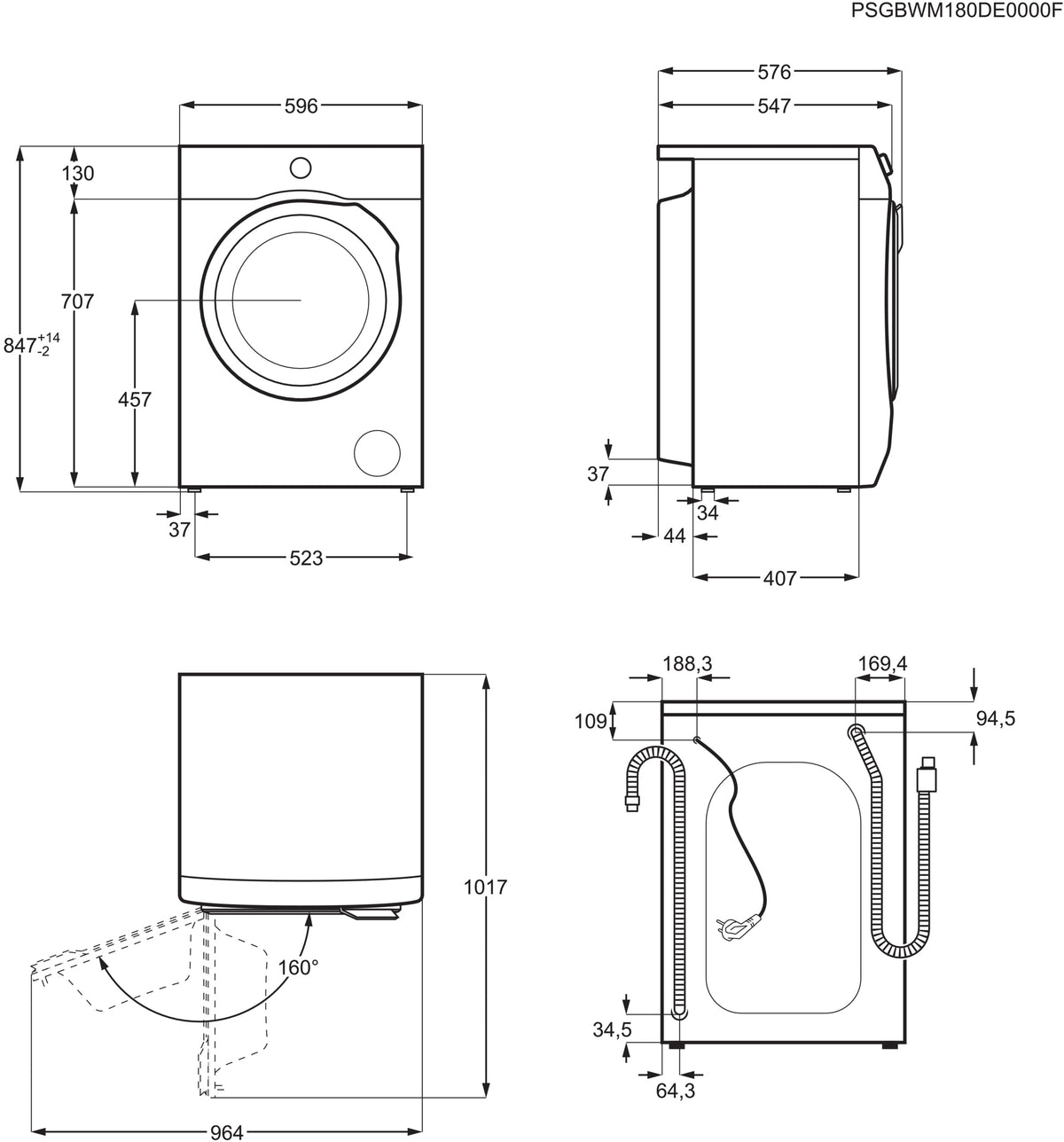 Waschmaschine 8 kg Serie 6000 ProSense Mengenautomatik Startzeitvorwahl 1400 U/min L6AMZ48FL Energieklasse A