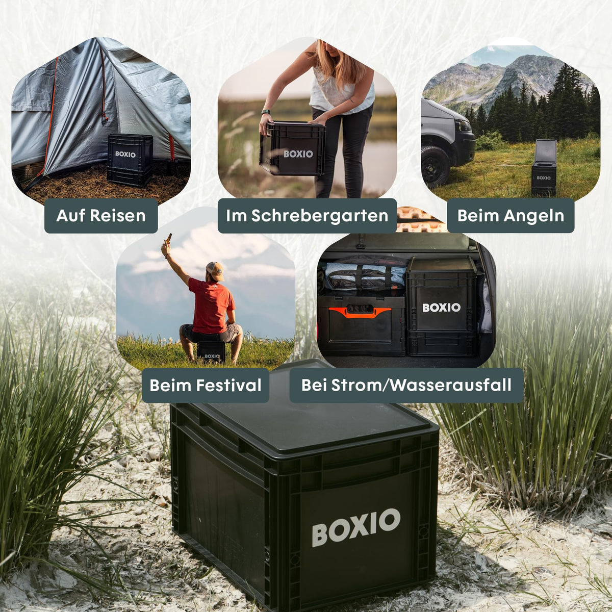 Toilet Max+ Trockentrenntoilette chemiefrei für Camping Van Outdoor Dachzelt Eurobox Basis ohne Strom 40x30x28