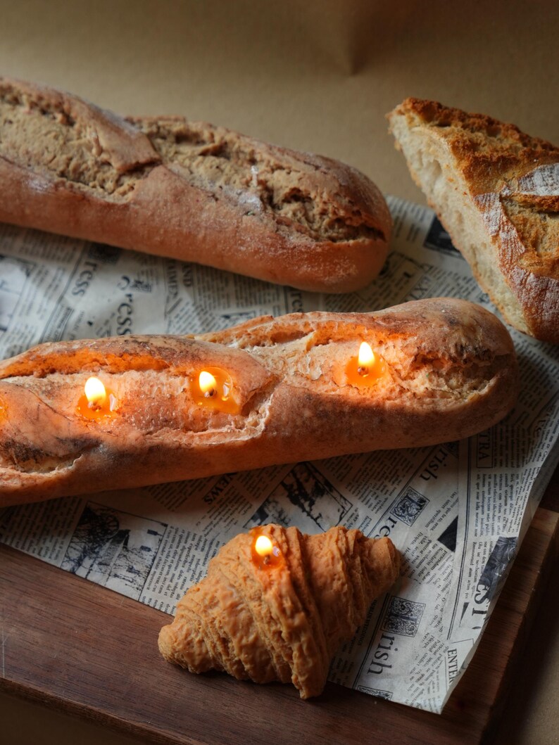 Baguette Candle Realistic Bread Loaf Unscented 400g Decorative