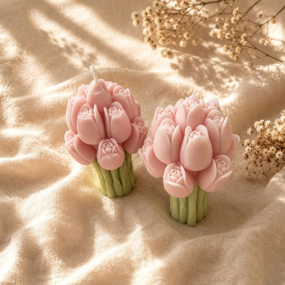 Tulpenkerze, 6x10cm, 140g, Wachs