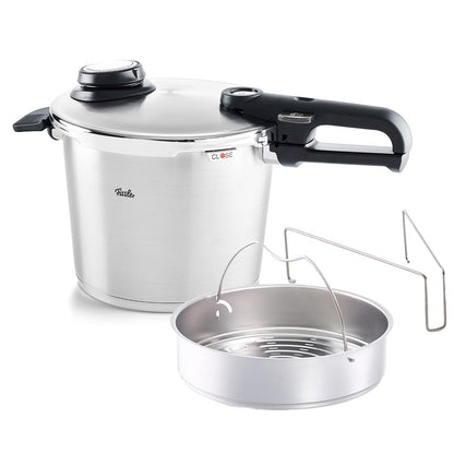 Vitavit Premium Schnellkochtopf 6L 22cm Edelstahl 4 Garstufen Inkl Einsatz Made in Germany Induktion