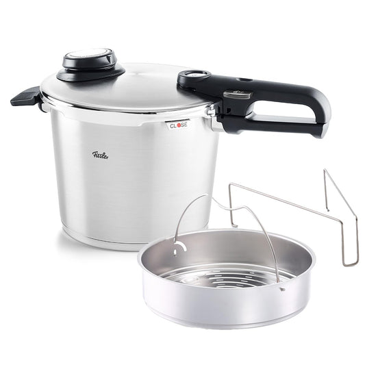 Vitavit Premium Schnellkochtopf 6L 22cm Edelstahl 4 Garstufen Inkl Einsatz Made in Germany Induktion
