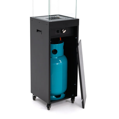 Faro Terrassenheizer Heizpilz Propangas schwarz 8kW tragbar freistehend mit Abdeckung für draußen 36x36x150cm