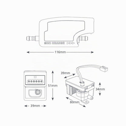 Silent+ Mini Orange FP3313 Kondensatpumpe, 12 L/h, geräuscharm 19 dB, Förderhöhe 10 m, für Split-Klimaanlagen