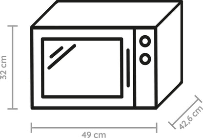 ExtraSpace Crisp MW 427 SL Mikrowelle mit Grill ohne Drehteller 800 W 1000 W 25 L Dampfgarfunktion AutoClean