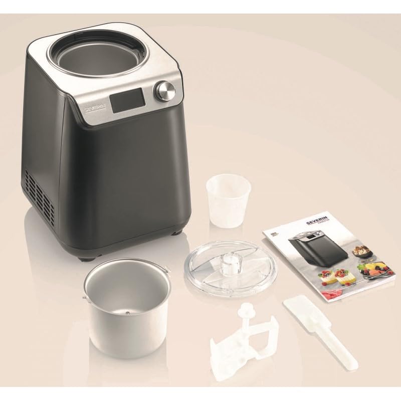 Kompakte Eismaschine und Joghurtbereiter mit Kompressor 2 in 1 platzsparend im Slim Design EZ 7407
