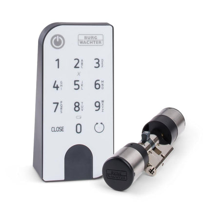 Elektronisches Türschloss ENTRYeasy 7601 PIN Zylinder Tastenfeld App Pincode Funkschlüssel Schwarz Edelstahl