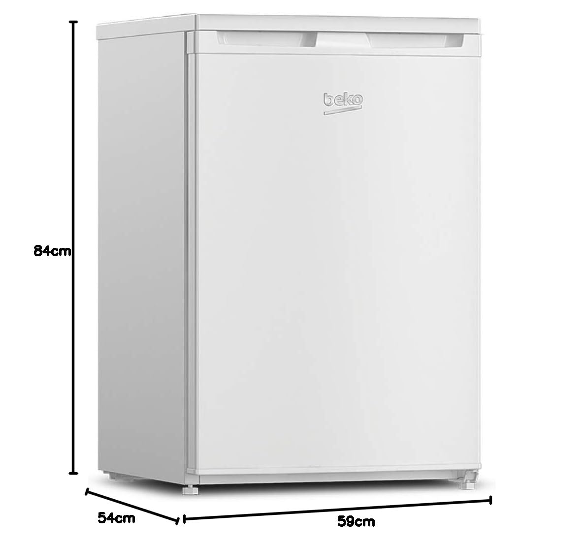 TSE1284N Tischkühlschrank 4 Sterne Gefrierfach MinFrost 101 l Kühlen 13 l Gefrieren Weiß Energieklasse E