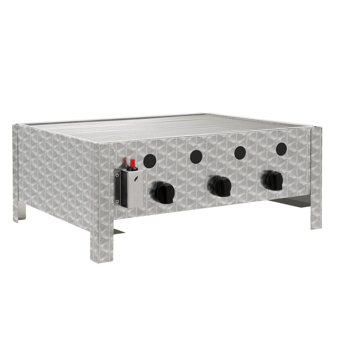 Edelstahl Gastrobräter 3 flammig 64 x 52 x 27 cm Gasgrill Wurstbrater Tischgrill Gastrogrill