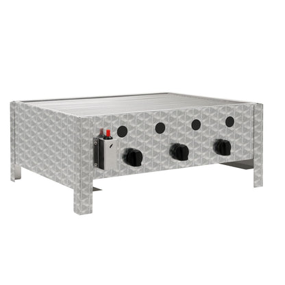 Edelstahl Gastrobräter 3 flammig 64 x 52 x 27 cm Gasgrill Wurstbrater Tischgrill Gastrogrill