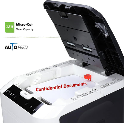 Autofeed P4 Aktenvernichter 180 Blatt Kreuzschnitt Autoabschaltung 58 dB 32 Liter Touchdisplay DSGVO konform