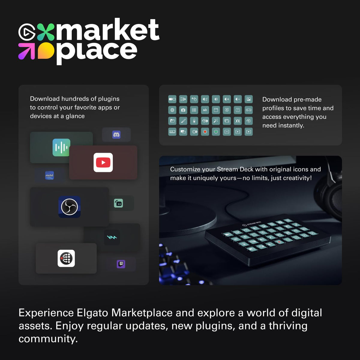 Stream Deck XL, Studio Controller, 32 Tasten, unbegrenzte Aktionen, Integrationen, visuelles Feedback, Mac/PC