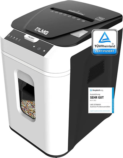 Autofeed P4 Aktenvernichter 180 Blatt Kreuzschnitt Autoabschaltung 58 dB 32 Liter Touchdisplay DSGVO konform