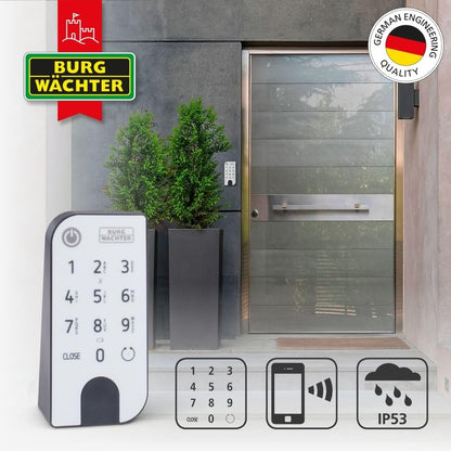 Elektronisches Türschloss ENTRYeasy 7601 PIN Zylinder Tastenfeld App Pincode Funkschlüssel Schwarz Edelstahl