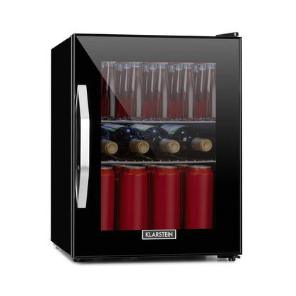 Mini Getränkekühlschrank mit Glastür, 33 Liter, leise, Innen & Außen, verstellbare Ablagen, Energieklasse C