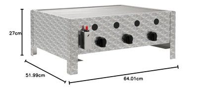 Edelstahl Gastrobräter 3 flammig 64 x 52 x 27 cm Gasgrill Wurstbrater Tischgrill Gastrogrill