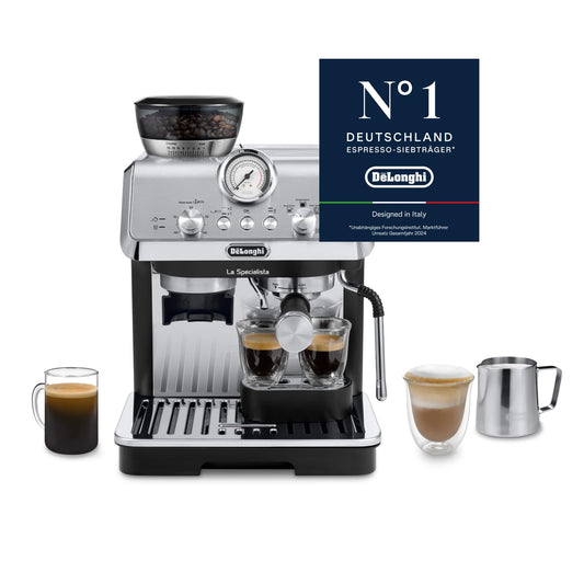 Siebträgermaschine La Specialista Arte EC9155.MB 8 Mahlgrade 15 Bar 3 Temperaturen Milchschaumdüse Barista Kit