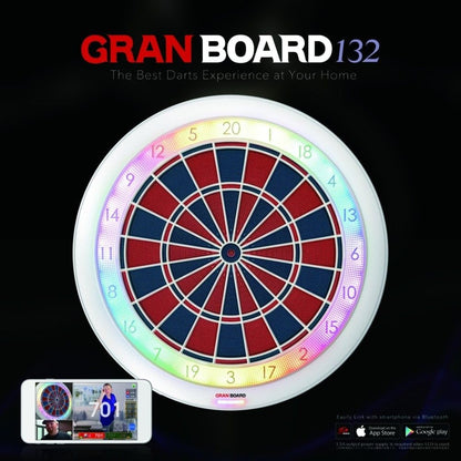 132 Smart Electronic Dartboard Tournament Size Black with App Connectivity and Multiplayer Modes