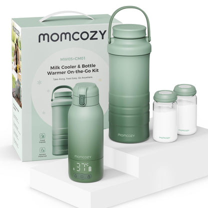 Babyflaschenwärmer & Muttermilchkühler, MW05 500ml tragbar, großer Akku, CM01 650ml 360° 24H Kühlung TÜV CE