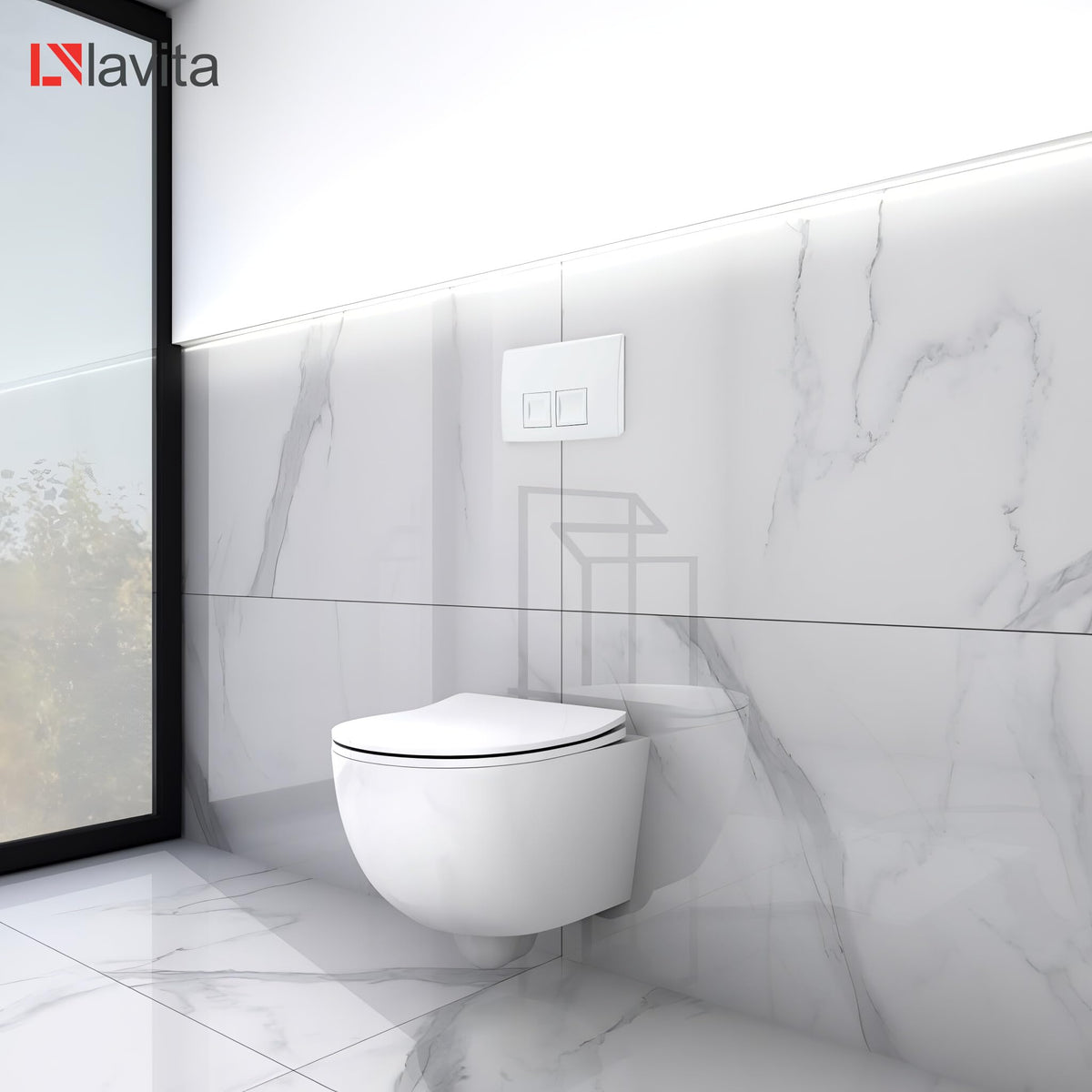 Duofix Basic Vorwand WC Dalia Weiß Spülrandlos Tornado Spülsystem Sitz Absenkautomatik Bedienplatte Delta 25