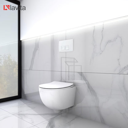 Duofix Basic Vorwand WC Dalia Weiß Spülrandlos Tornado Spülsystem Sitz Absenkautomatik Bedienplatte Delta 25