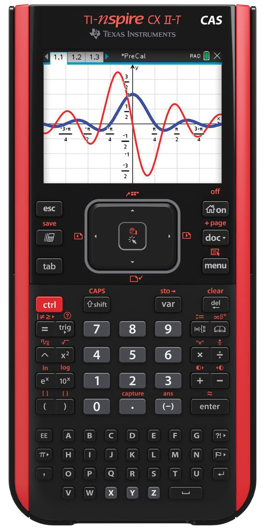 Nspire CX II T CAS Graphikrechner, 800 Funktionen, Farbdisplay, 3D Anzeige, CAS, 90 MB Speicher, Akku, MINT