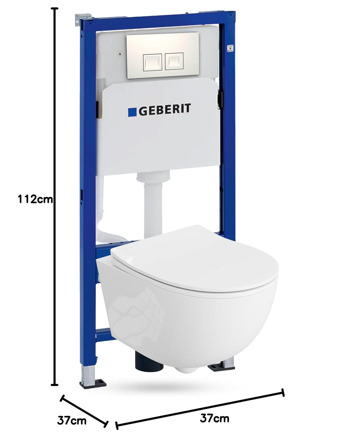 Duofix Basic Vorwand WC Dalia Weiß Spülrandlos Tornado Spülsystem Sitz Absenkautomatik Bedienplatte Delta 25