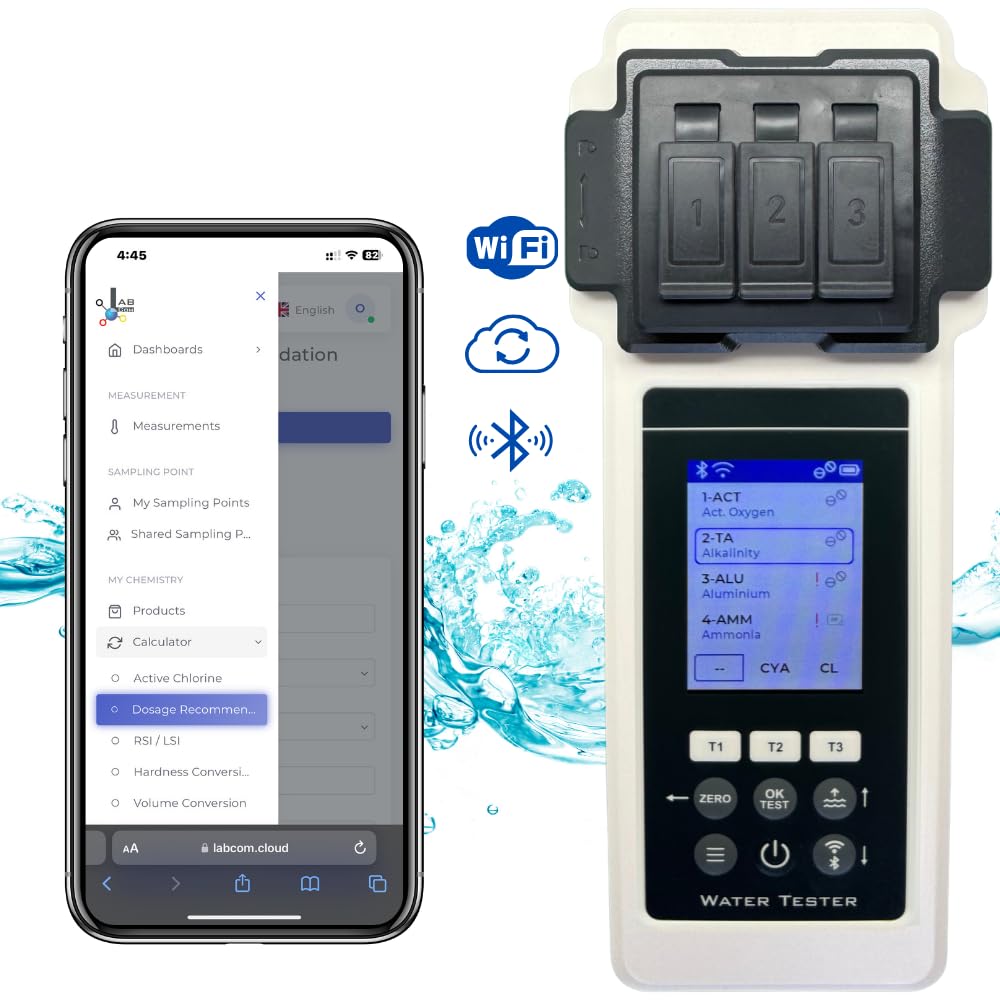Wasseranalyse Set 2.0 27 Parameter WiFi Bluetooth App Wasserstandsausgleicher Pool Spa Whirlpool Sonderedition