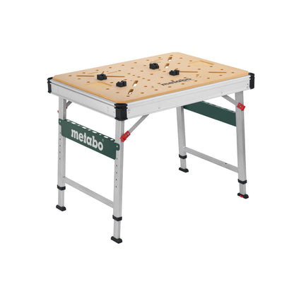 Multifunktionstisch MWB 100, klappbare Werkbank, mobiler Sägebock, 120 kg, inkl. 2 Zwingen und 4 Bankhaken