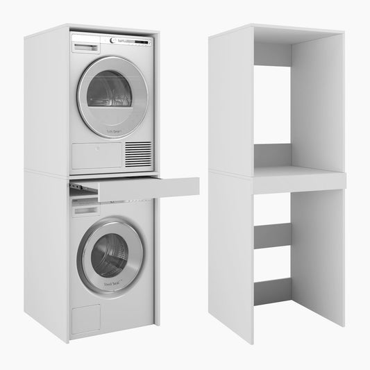 Waschmaschinenschrank Hochschrank Badschrank für Waschmaschine und Trockner 187x65x66 cm Weiß 66 cm breit