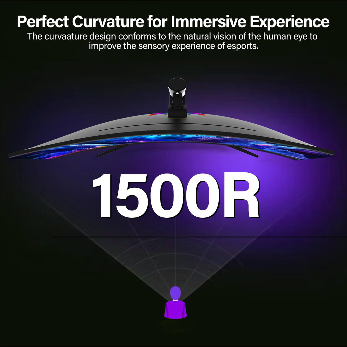 34 zoll ultrawide curved gaming monitor 165Hz UWQHD 3440x1440 1500R VA höhenverstellung DP HDMI VESA 75x75