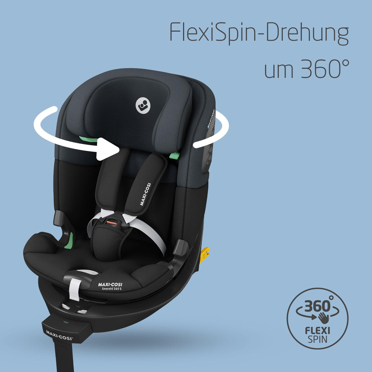 Emerald 360 S i-Size Autositz 360 Grad drehbar 40-150 cm G-CELL Seitenaufprallschutz Tonal Black