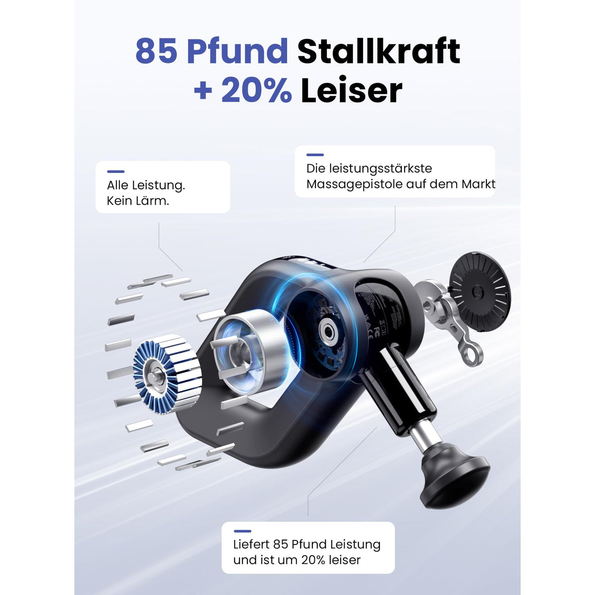 Percussion Massagepistole D6 Pro 16mm Amplitude OLED Bildschirm für Schulter Rücken Bein Tragetasche