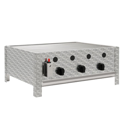 Edelstahl Gastrobräter 3 flammig 64 x 52 x 27 cm Gasgrill Wurstbrater Tischgrill Gastrogrill