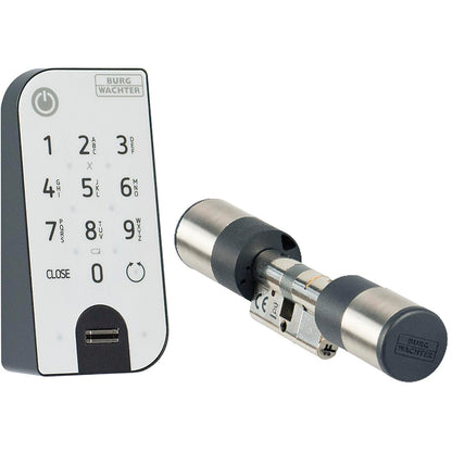 Elektronisches Türschloss ENTRYeasy 7602 FP Zylinder Keypad App Fingerprint Pincode Funkschlüssel Edelstahl