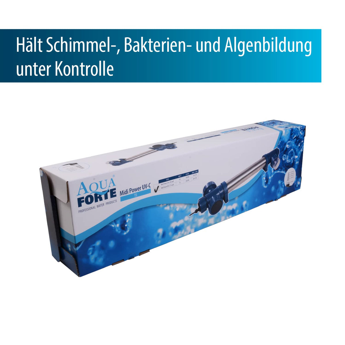 Midi Power UVC 75W Edelstahlgehäuse max 20m³/h kurze Lampen klarer Teich gesunde Fische ohne Chemikalien