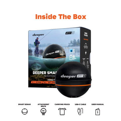 Smart Sonar Pro+ 2 Fischfinder Echolot mit Tiefenmesser, GPS-Sender für Kajak, Boot oder Eisangeln, inkl. App