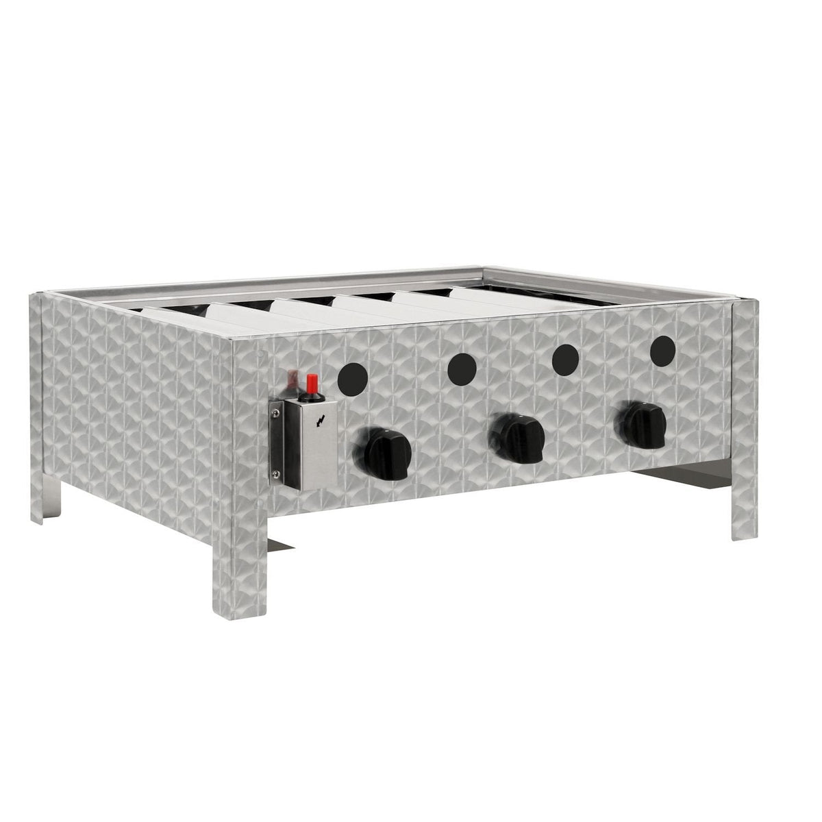Edelstahl Gastrobräter 3 flammig 64 x 52 x 27 cm Gasgrill Wurstbrater Tischgrill Gastrogrill
