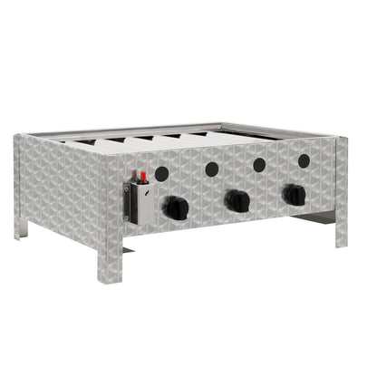 Edelstahl Gastrobräter 3 flammig 64 x 52 x 27 cm Gasgrill Wurstbrater Tischgrill Gastrogrill