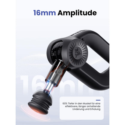 Percussion Massagepistole D6 Pro 16mm Amplitude OLED Bildschirm für Schulter Rücken Bein Tragetasche