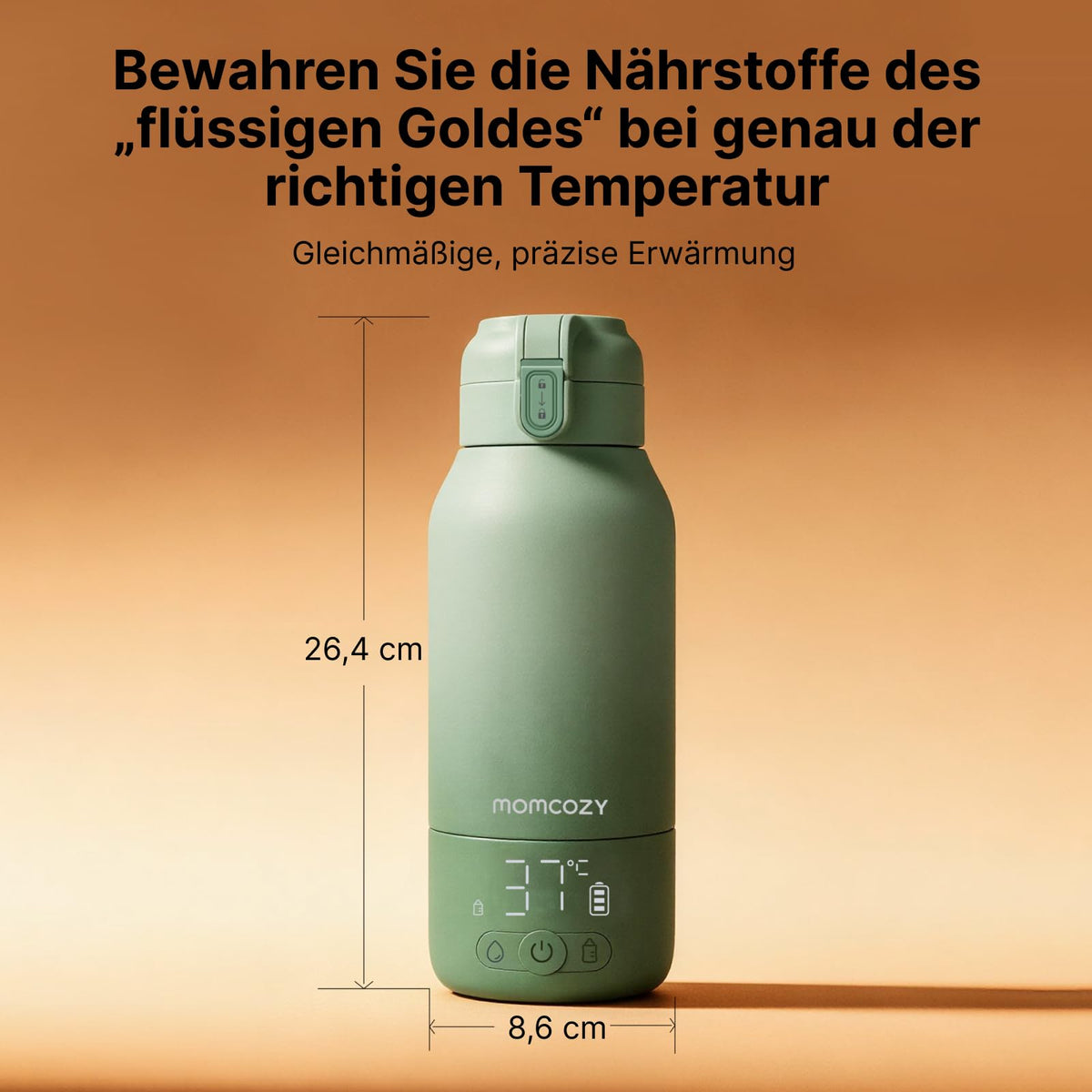 Babyflaschenwärmer & Muttermilchkühler, MW05 500ml tragbar, großer Akku, CM01 650ml 360° 24H Kühlung TÜV CE