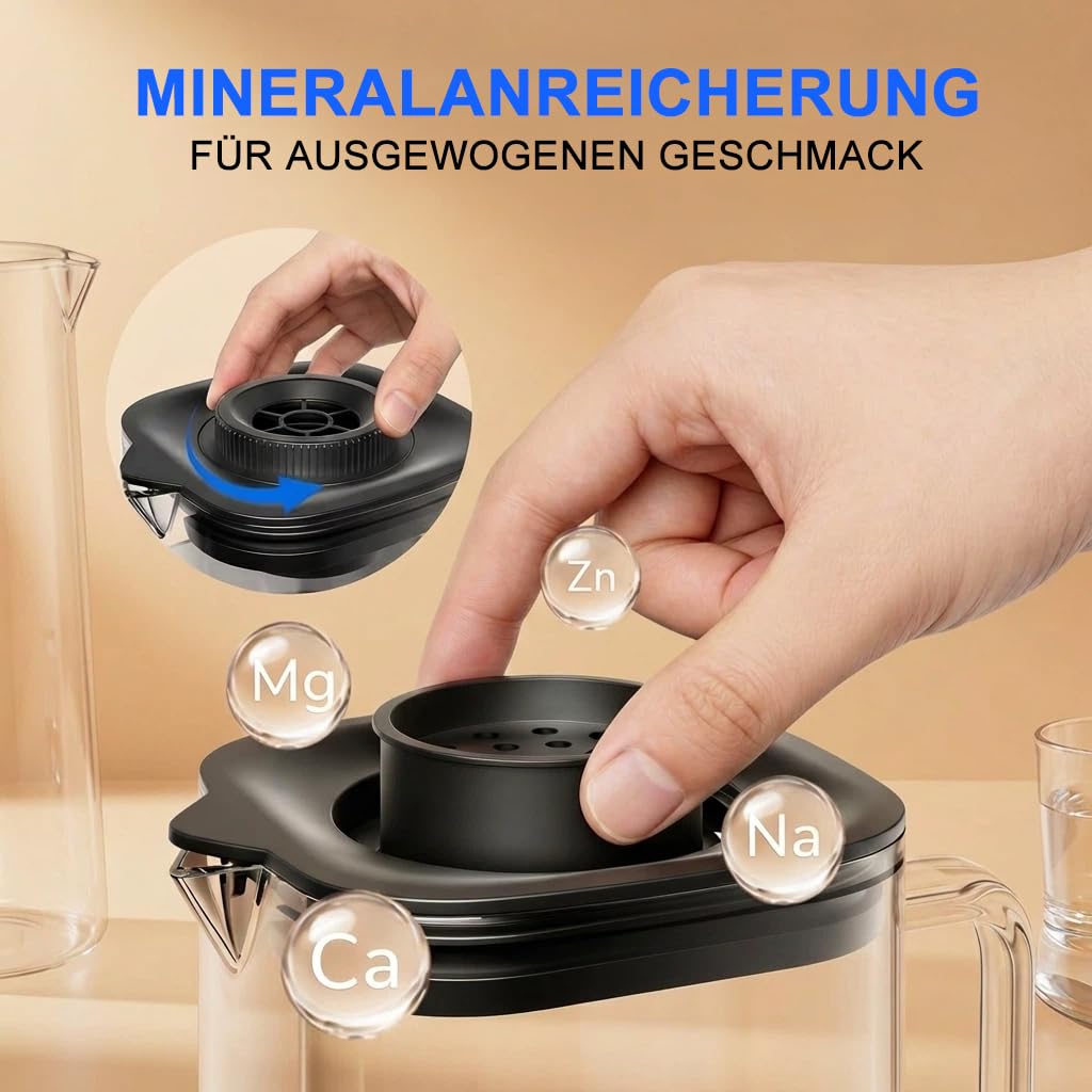 UV RO Tischwasserfilter 8 Stufen mit Heißwasserspender TDS Monitor ohne Installation für Büro Camping zu Hause
