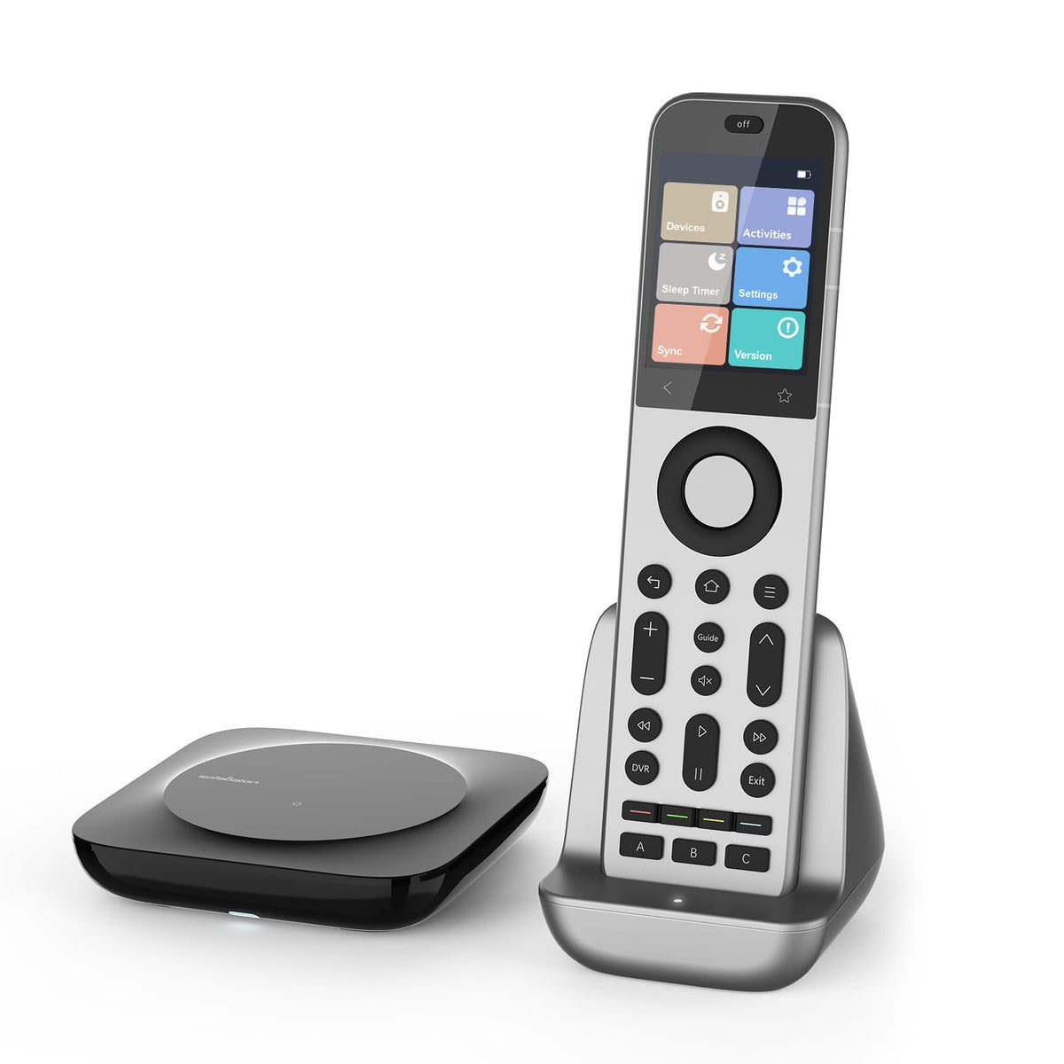 X2 Universal-Fernbedienung, Hub & Ladestation, Touch, Ein-Tasten-Bedienung, für 60 IR/Bluetooth/WLAN-Geräte