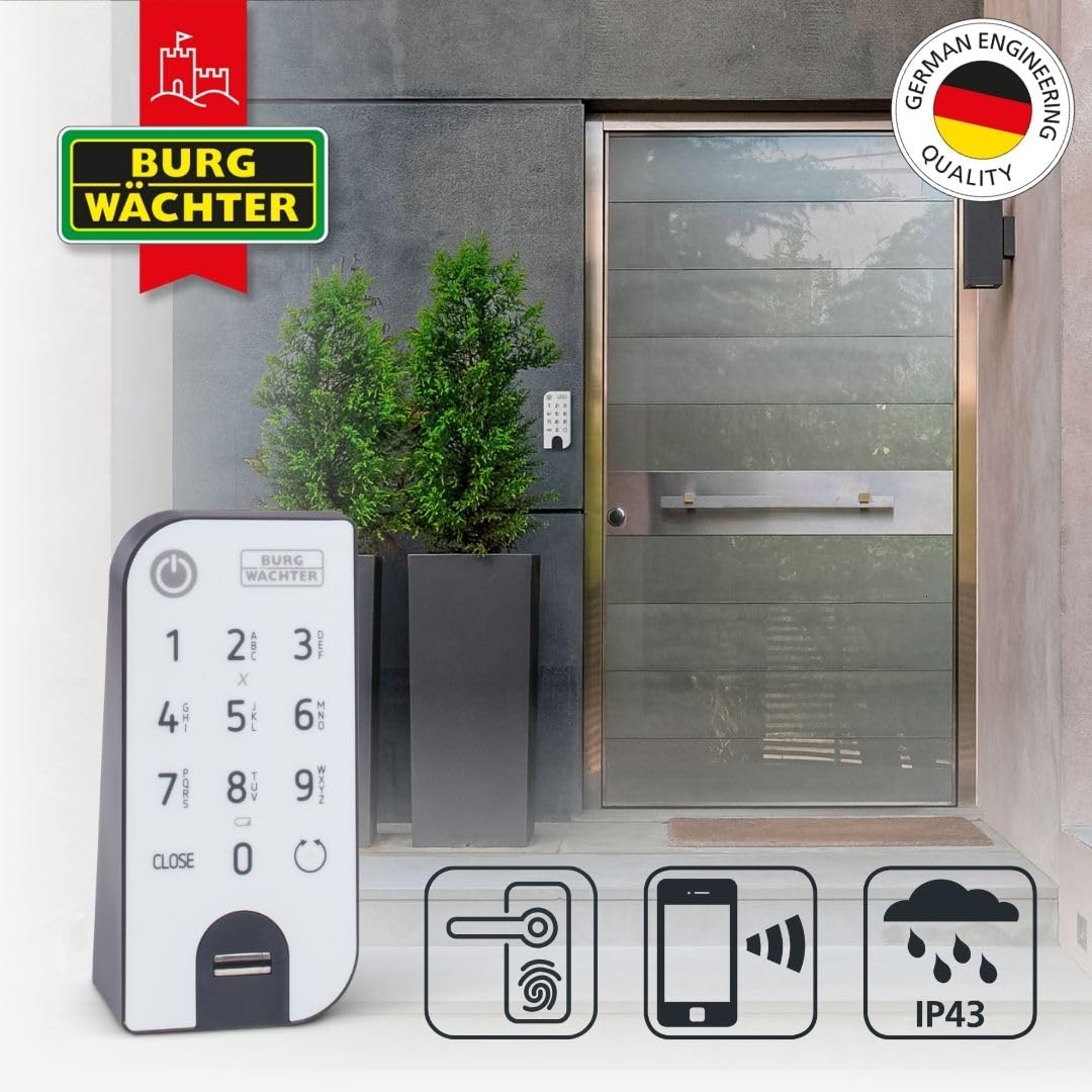 Elektronisches Türschloss ENTRYeasy 7602 FP Zylinder Keypad App Fingerprint Pincode Funkschlüssel Edelstahl