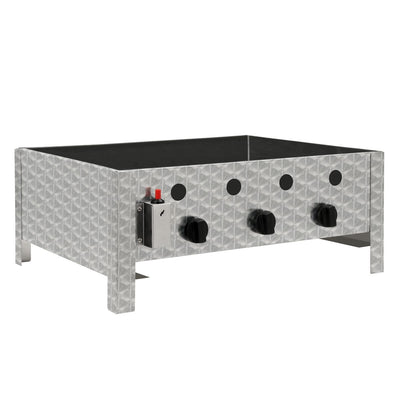 Edelstahl Gastrobräter 3 flammig 64 x 52 x 27 cm Gasgrill Wurstbrater Tischgrill Gastrogrill