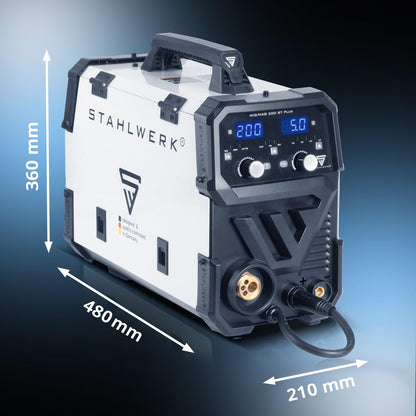 Schutzgasschweißgerät MIG/MAG 200 ST, IGBT Inverter, 200 A, synergischer Drahtvorschub, FLUX, Lift TIG, MMA