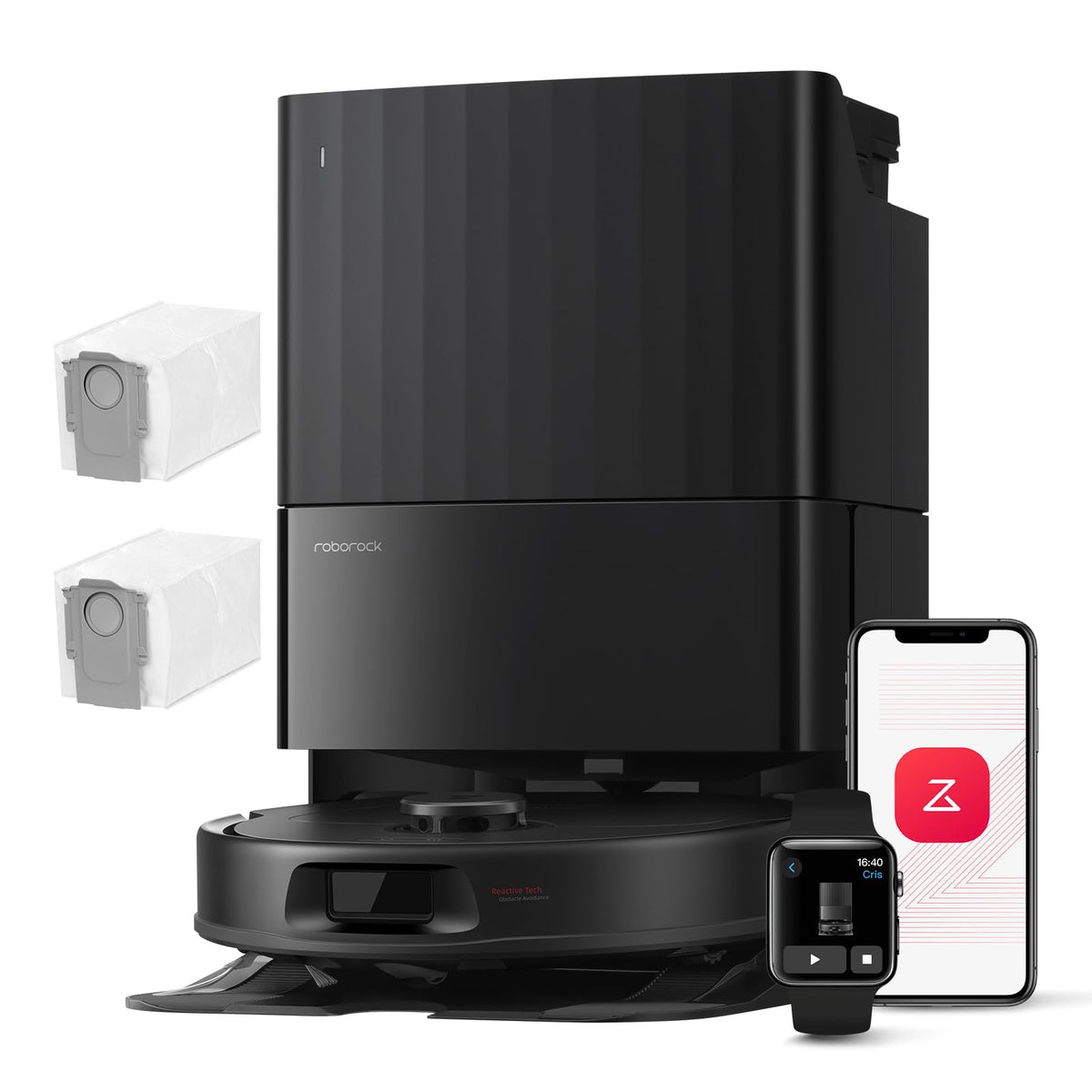 QV 35A Set Wischsaugroboter mit 8000 Pa Saugkraft Reactive Tech 10 mm Mopp Lifting LiDAR All in One Dock