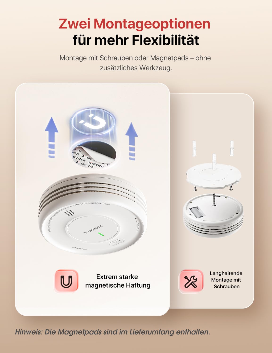 Rauchmelder SBS50 XS0D MR121 12er Set Magnethalterung App steuerbar Home Assistant austauschbare Batterie