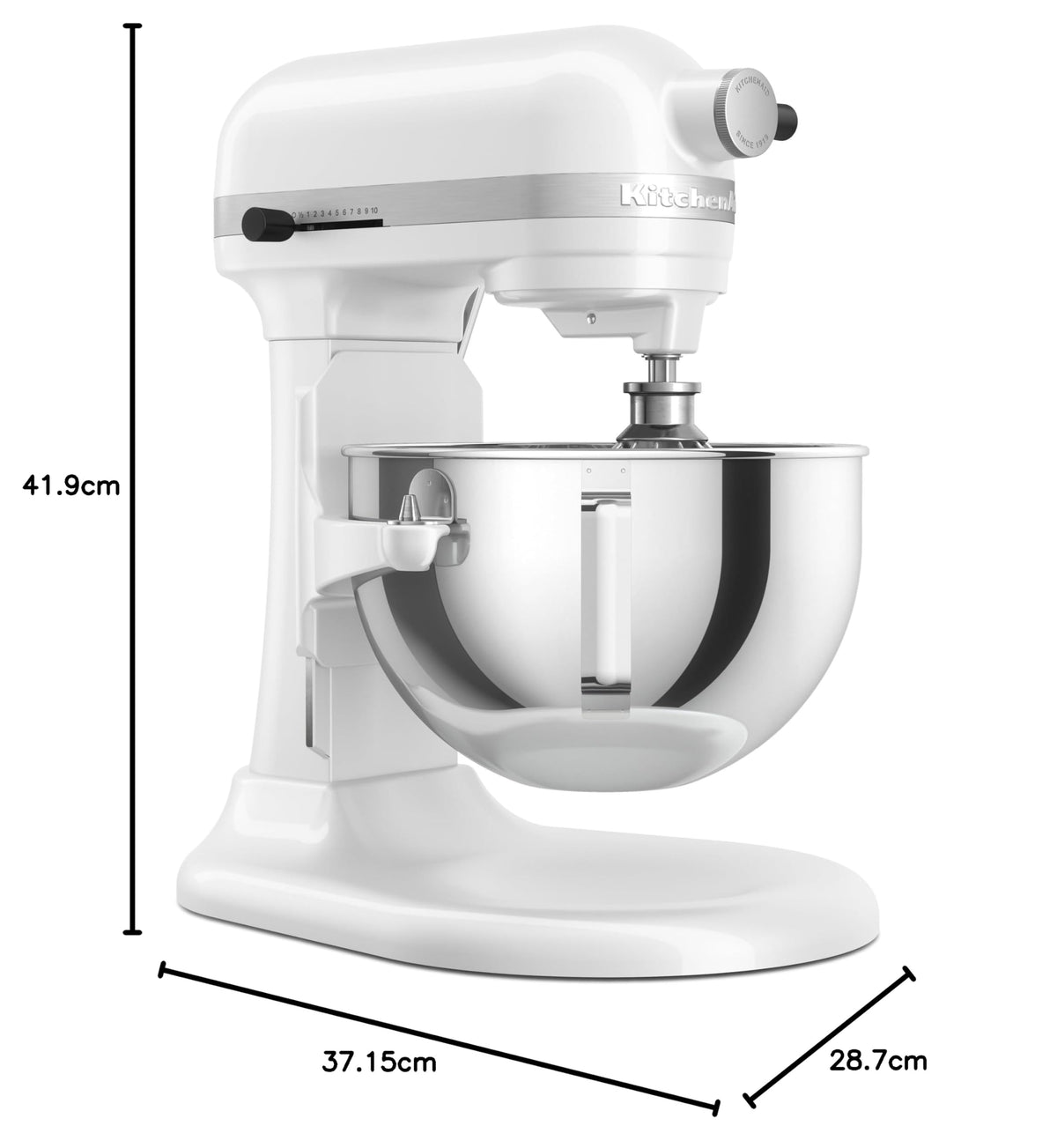 Heavy Duty Küchenmaschine mit Planetenrührwerk und Schüsselheber 5,2 Liter Weiß 5KSM55SXXEWH