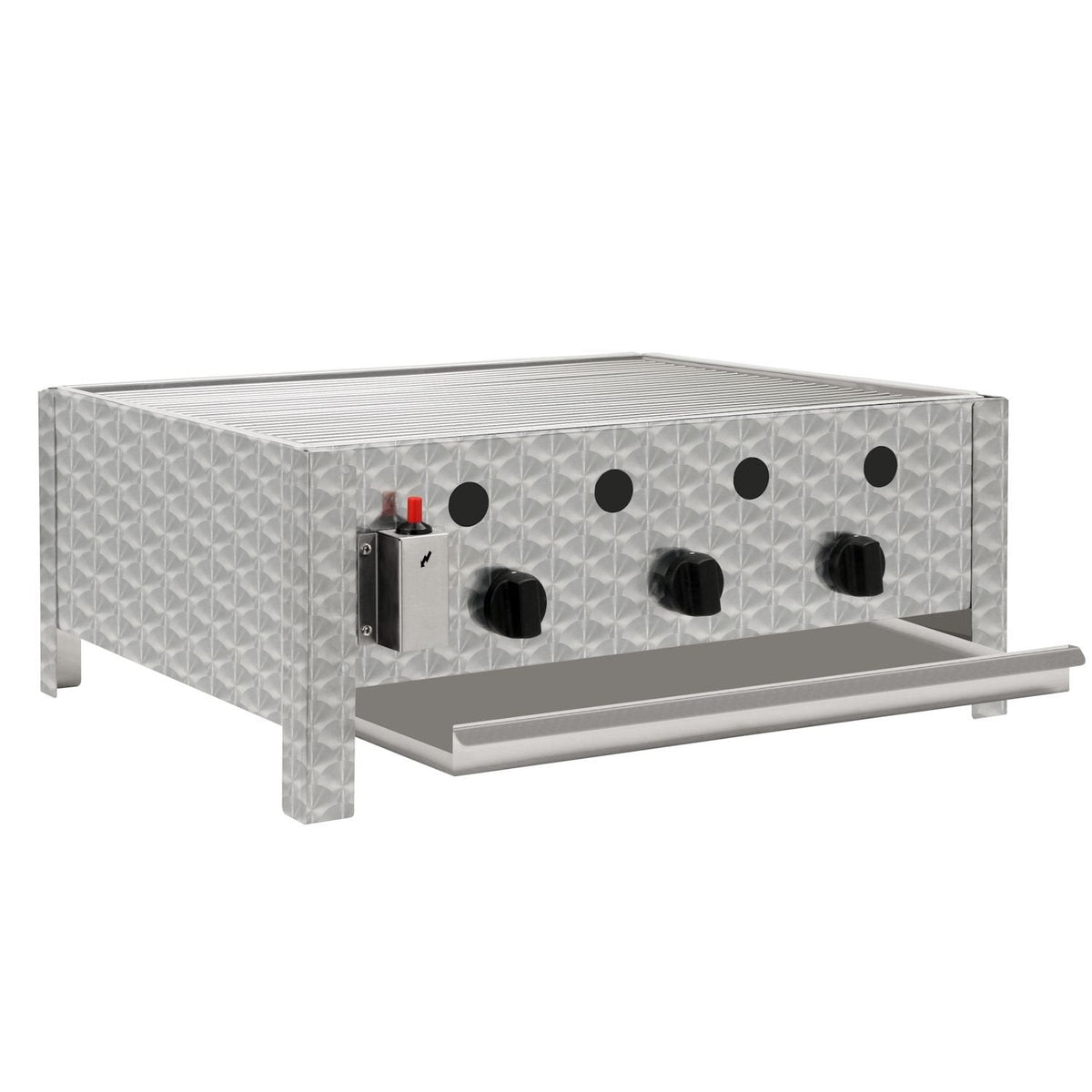 Edelstahl Gastrobräter 3 flammig 64 x 52 x 27 cm Gasgrill Wurstbrater Tischgrill Gastrogrill